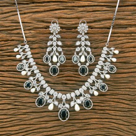 Cubic Zirconia Classic Necklace With Rhodium Plating