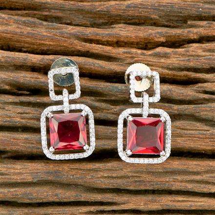 Cubic Zirconia Classic Earring With Rhodium Plating