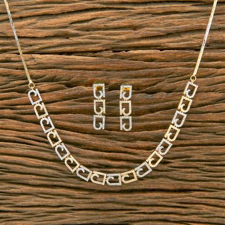 Cubic Zirconia Classic Necklace With 2 Tone Plating