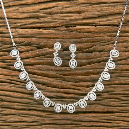 Cubic Zirconia Classic Necklace With Rhodium Plating