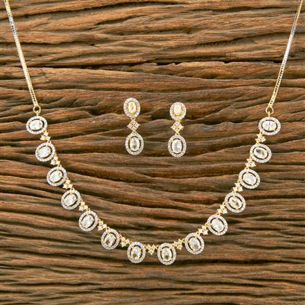 Cubic Zirconia Classic Necklace With 2 Tone Plating