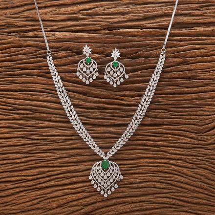 Cubic Zirconia Classic Necklace With Rhodium Plating
