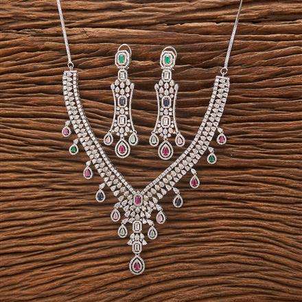 Cubic Zirconia Classic Necklace With Rhodium Plating