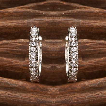 Cubic Zirconia Delicate Bali With 2 Tone Rhodium Plating