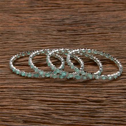 Cubic Zirconia Classic Bangles With Rhodium Plating