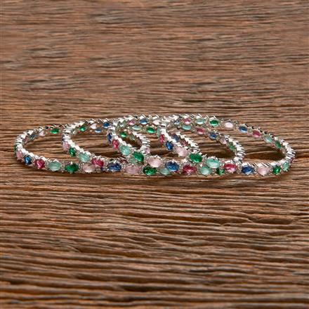 Cubic Zirconia Classic Bangles With Rhodium Plating