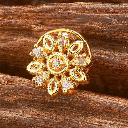Cubic Zirconia Delicate Nose Ring With Gold Plating