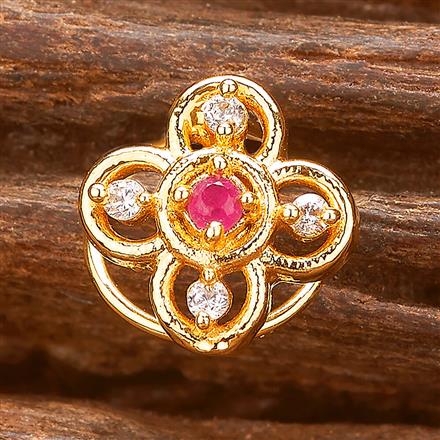 Cubic Zirconia Delicate Nose Ring With Gold Plating