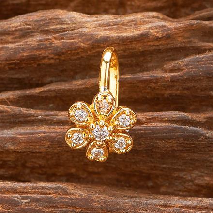 Cubic Zirconia Delicate Nose Ring With Gold Plating