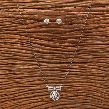 Cubic Zirconia Tanmaniya Mangalsutra With 2 Tone Rhodium Plating