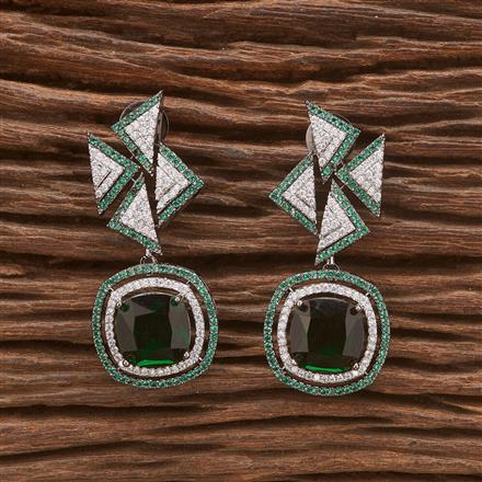 Cubic Zirconia Nano Stone Earring With Black Plating