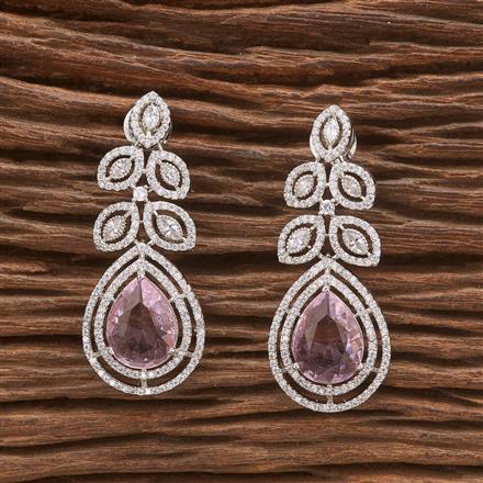 Cubic Zirconia Classic Earring With Rhodium Plating