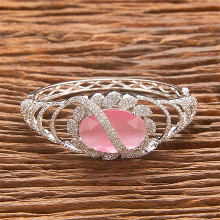 Cubic Zirconia Classic Kada With Rhodium Plating