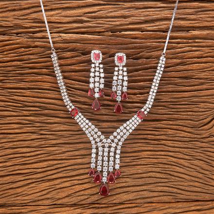 Cubic Zirconia Classic Necklace With Rhodium Plating