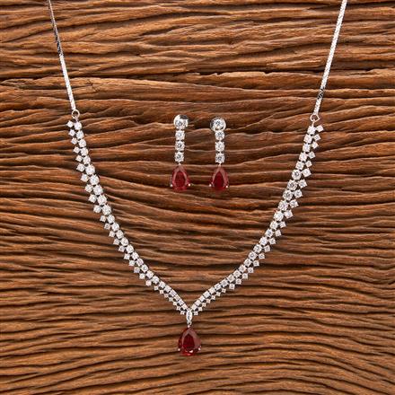 Cubic Zirconia Classic Necklace With Rhodium Plating