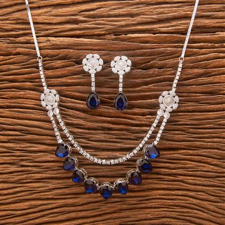 Cubic Zirconia Classic Necklace With Rhodium Plating