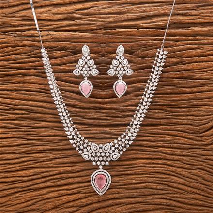 Cubic Zirconia Classic Necklace With Rhodium Plating