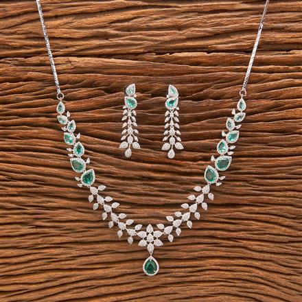 Cubic Zirconia Classic Necklace With Rhodium Plating