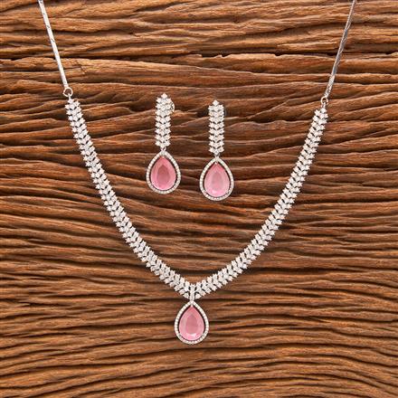 Cubic Zirconia Classic Necklace With Rhodium Plating