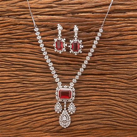 Cubic Zirconia Classic Necklace With Rhodium Plating