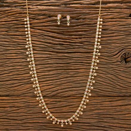 Cz South Indian Necklace With Gold Plating