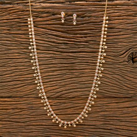 Cz South Indian Necklace With Gold Plating