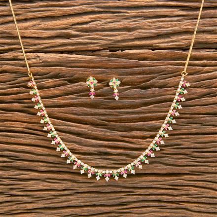 Cz Delicate Necklace With Gold Plating