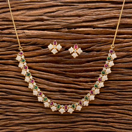 Cz Classic Necklace With Gold Plating