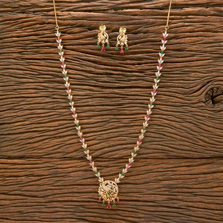 Cz Peacock Necklace With Gold Plating