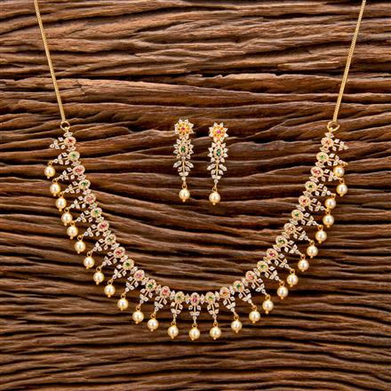Cz Classic Necklace With Gold Plating