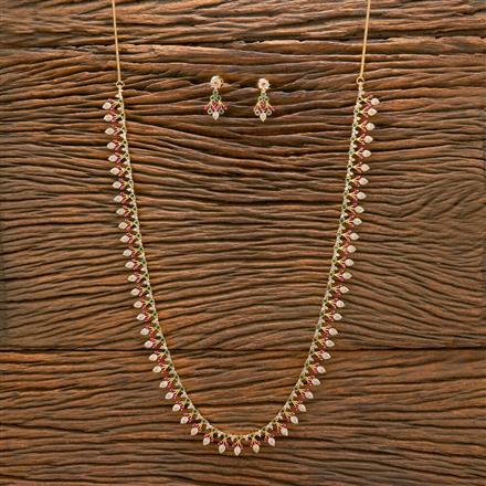 Cz South Indian Necklace With Gold Plating