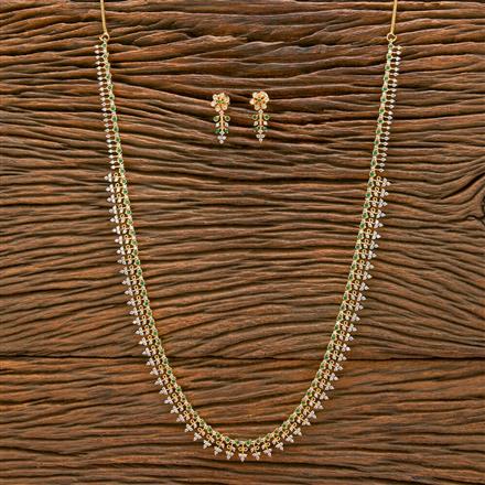 Cz South Indian Necklace With Gold Plating