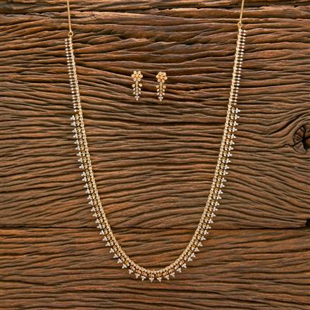 Cz South Indian Necklace With Gold Plating