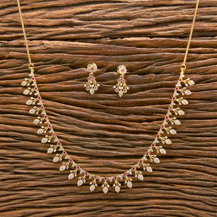 Cz Classic Necklace With Gold Plating