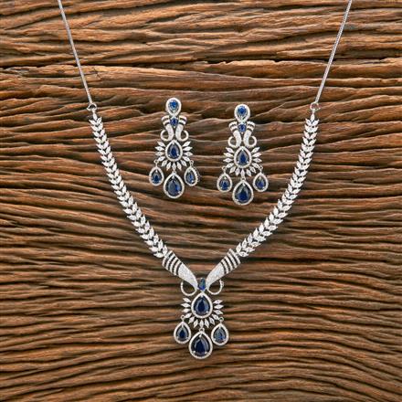 Cz Classic Necklace With Rhodium Plating
