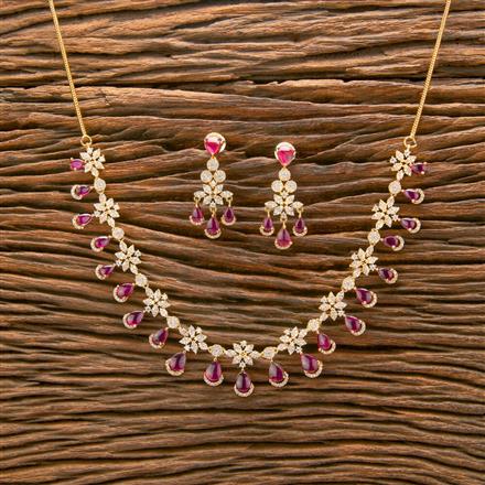 Cz Classic Necklace With Gold Plating