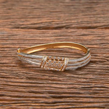 Cz Classic Kada With 2 Tone Rhodium Plating