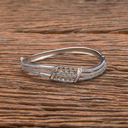 Cz Classic Kada With 2 Tone Rhodium Plating