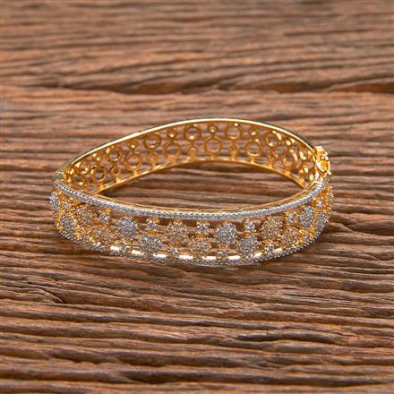 Cz Classic Kada With 2 Tone Rhodium Plating