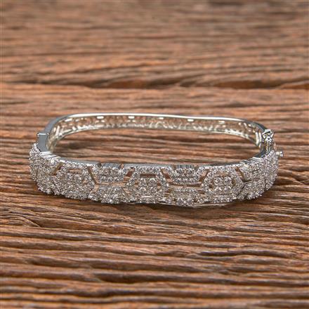 Cz Classic Kada With 2 Tone Rhodium Plating