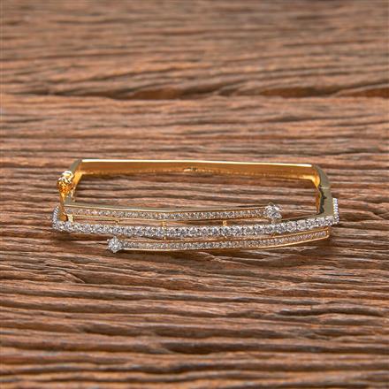 Cz Classic Kada With 2 Tone Rhodium Plating