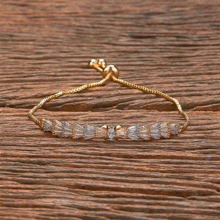 Cz Adjustable Bracelet With 2 Tone Rhodium Plating