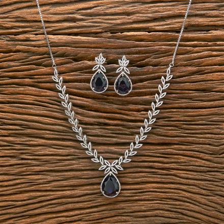 Cz Classic Necklace With Rhodium Plating