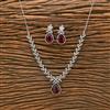 Cz Classic Necklace With Rhodium Plating