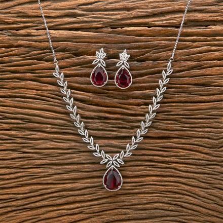 Cz Classic Necklace With Rhodium Plating