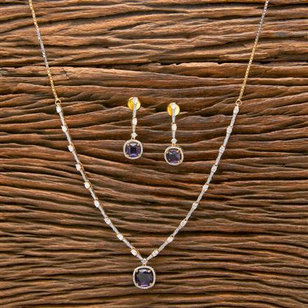 Cz Delicate Necklace With 2 Tone Plating