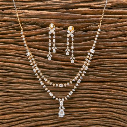Cz Classic Necklace With 2 Tone Plating