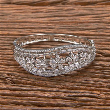 Cz Classic Kada With Black 2 Tone Rhodium Plating