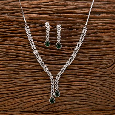 Cz Classic Necklace With Rhodium Plating