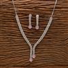Cz Classic Necklace With Rhodium Plating